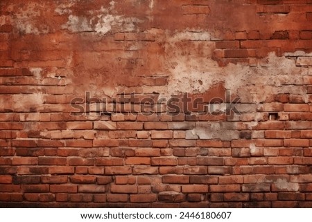 Processed collage of obsolete red brock masonry wall texture. Background for banner, backdrop or texture for 3D mapping