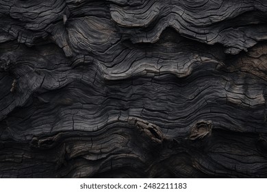 Processed collage of old black tree bark surface texture. Background for banner, backdrop or texture for 3D mapping - Powered by Shutterstock