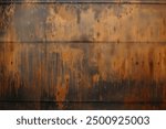 Processed collage of old rusty metal sheet texture in daylight. Background for banner, backdrop or texture for 3D mapping