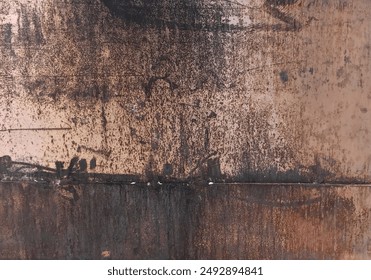 Processed collage of old rusty metal sheet texture in daylight. Background for a banner, and backdrop. Rusty metal texture. Scratched grunge metallic texture. Rusted metallic background