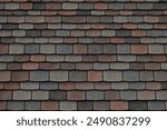 Processed collage of slate roof tiles surface texture. Background for banner, backdrop or texture for 3D mapping