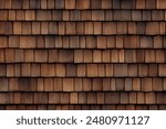 Processed collage of wooden roof shingles texture. Background for banner, backdrop or texture for 3D mapping