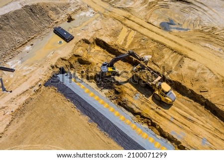 Processing bild rainwater drainage underground system preparation for commercial building