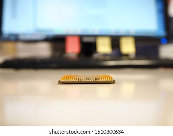 
processor from a computer on a white table