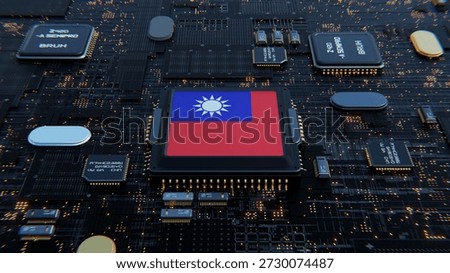 Processor, CPU or Chip With the Flag of Taiwan