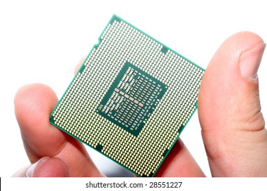 The processor Intel close up in hands