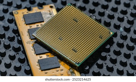 Processor and RAM, macro photography, 4K