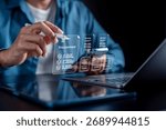 Procurement and invoice digital documents with checklist, business purchasing, vendor management, contract process, and corporate financial workflow automation.