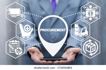Procurement Management Business Concept. Modern Supply Chain Logistics Delivery Technology.