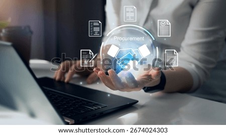 Procurement system management.Procurement strategic process acquiring and managing goods and services,optimizing costs,efficiency,supplier relationships and operational workflows for business success.