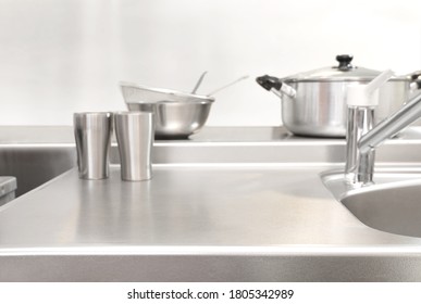 Product Background Kitchen  Stainless Sink Table                  