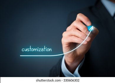 Product Customization Concept. Businessman Plan Increase Customer Customized Product.
