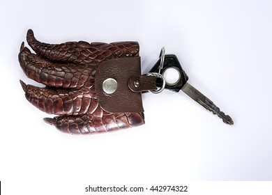 The Product Is Made Of Crocodile Skin. Foot Crocodile. Keychain