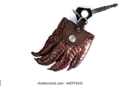 The Product Is Made Of Crocodile Skin. Foot Crocodile. Keychain