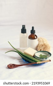 Product Mockup Photo Showing Beauty And Hygiene Product Using Aloe Vera For A Sustainable Lifestyle And Ethical Consumerism