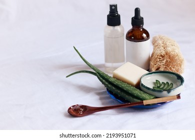 Product Mockup Photo Showing Beauty And Hygiene Product Using Aloe Vera For A Sustainable Lifestyle And Ethical Consumerism