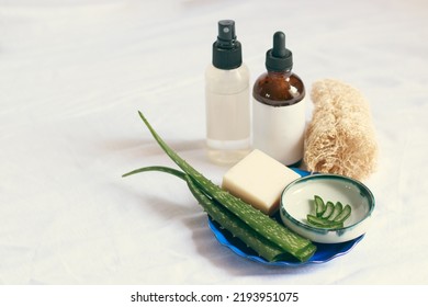 Product Mockup Photo Showing Beauty And Hygiene Product Using Aloe Vera For A Sustainable Lifestyle And Ethical Consumerism