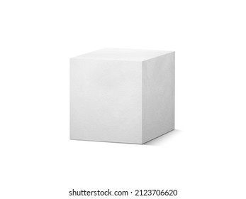 Product podium made from concrete cube isolated on a white background. - Shutterstock ID 2123706620