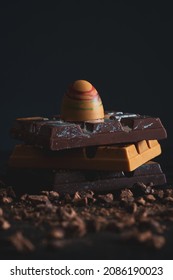 Product Shot Of Stacked Chocolate And Truffle