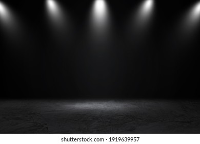Product showcase with spotlight. Black studio room background. Use as montage for product display  - Shutterstock ID 1919639957