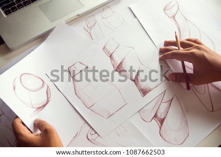 Production designer sketching Drawing Development Design idea Creative Concept