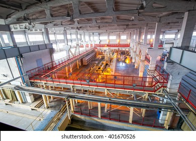 Production Facilities At Factory Producing Blocks View From Above