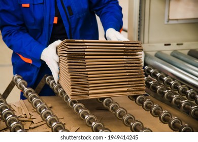 Production line for the production of cardboard and corrugated cardboard in the factory - Shutterstock ID 1949414245