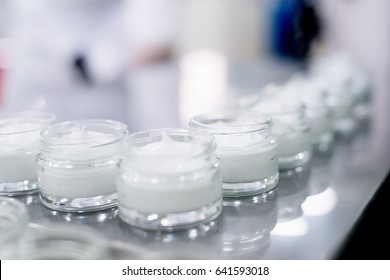 Production And Packaging Of Cosmetic Products. Moisturizing Face Cremes.