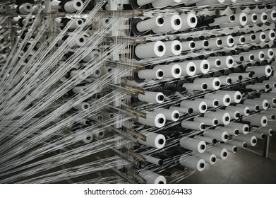 Production of polypropylene yarn for making bags. - Powered by Shutterstock