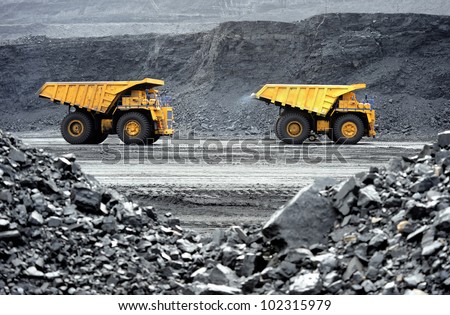 Production useful minerals. the dump truck