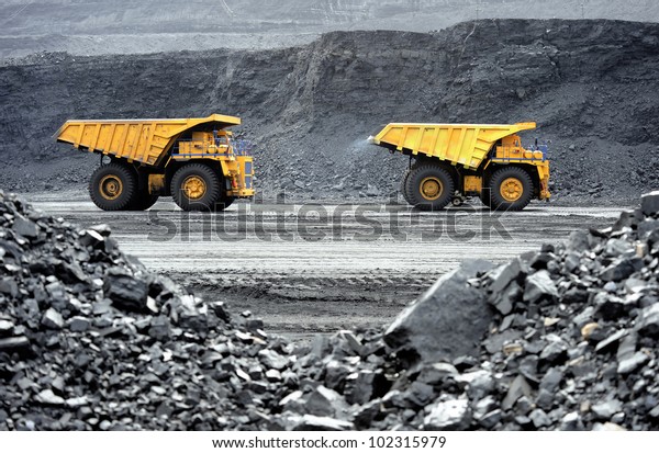 Production useful\
minerals. the dump\
truck