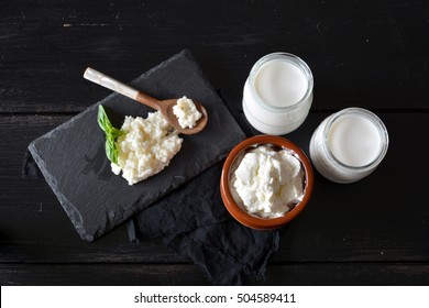 Products That Come From The Kefir, Such As The Yoghurt And The Cheese