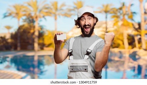 Profesional Painter  Holding A Visit Card