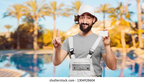 Profesional Painter  Holding A Visit Card