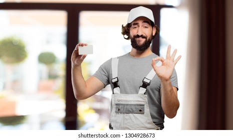 Profesional Painter  Holding A Visit Card