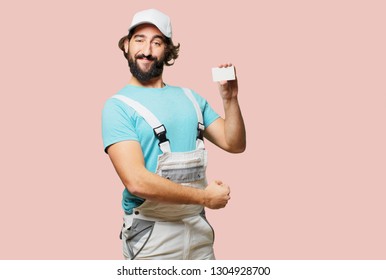 Profesional Painter  Holding A Visit Card