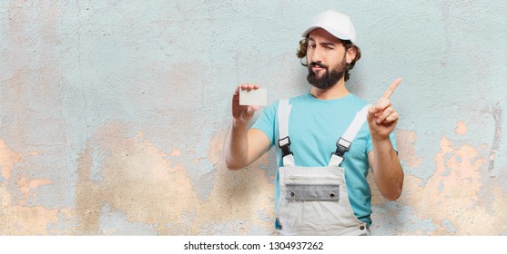 Profesional Painter  Holding A Visit Card