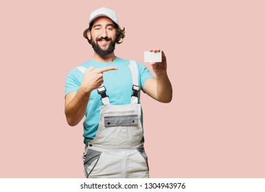 Profesional Painter  Holding A Visit Card