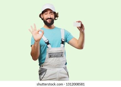 Profesional Painter  Holding A Visit Card