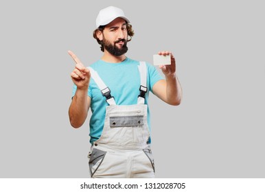 Profesional Painter  Holding A Visit Card