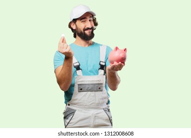 Profesional Painter  With A Piggy Bank