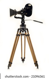 Professional 35mm The Movie Camera And Tripod.