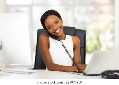 professional african american businesswoman working in modern office - Shutterstock ID 225974950