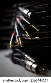 Professional Audio Cable For Sound Recording Studio. Hi Fi Cables For Musical Equipment. Curated Collection Of Royalty Free Music Images And Photos For Poster Design Template On Shutter Stock