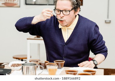 Professional Barista Testing The Taste Of A New Coffee