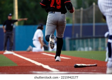 A Professional Baseball Game At The Stadium