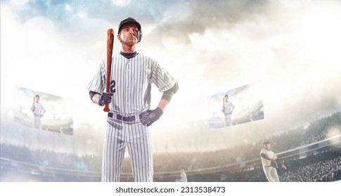 Professional baseball player in action on grand arena - Powered by Shutterstock