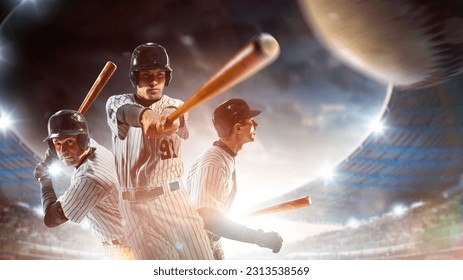 Professional baseball players in action on grand arena - Powered by Shutterstock