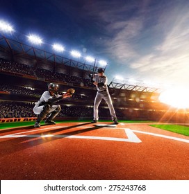 Professional baseball players on the grand arena