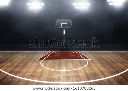 Professional basketball court arena background